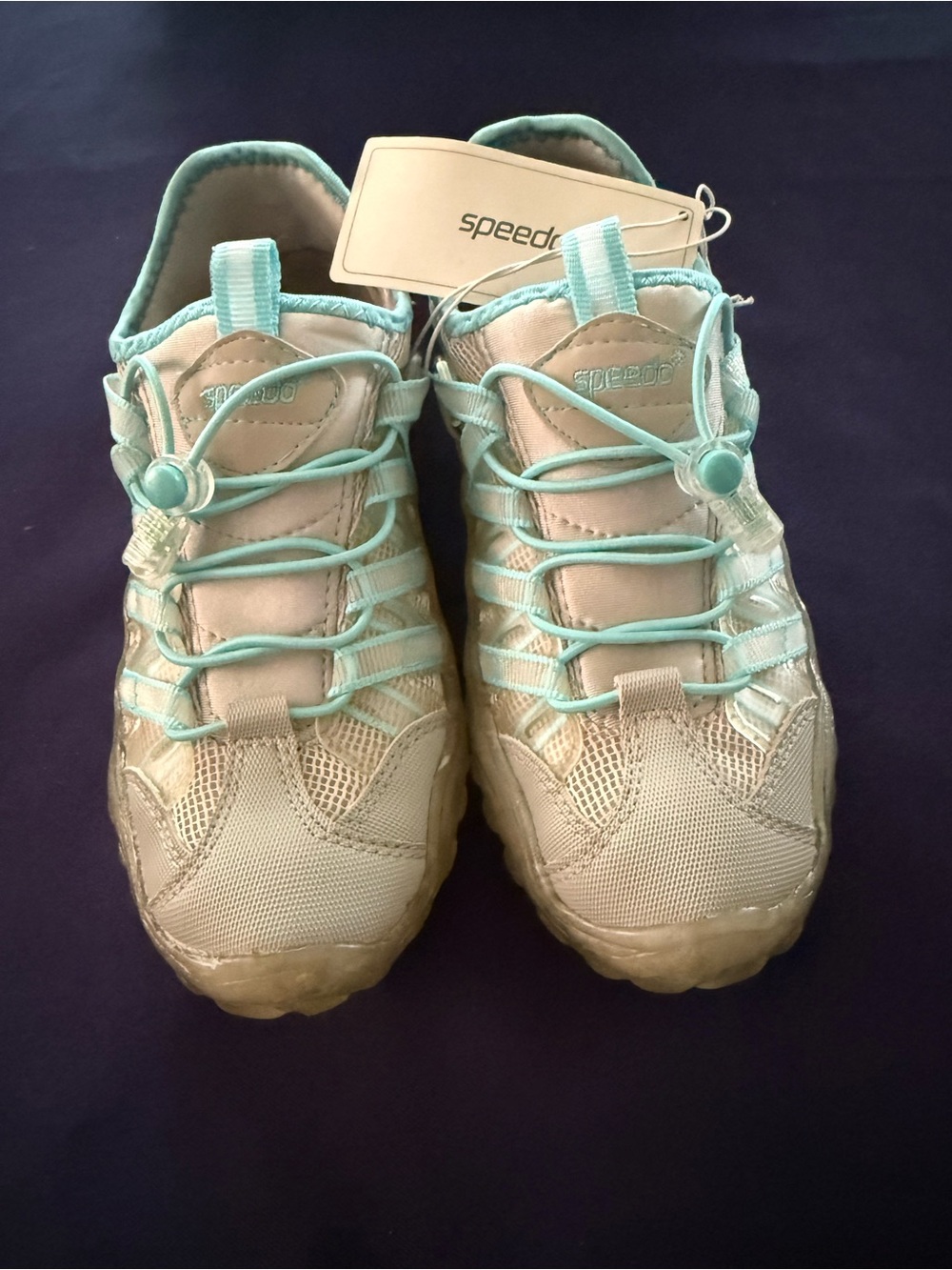 Speedo Light Aqua and Cream Slip-On Water Sneakers